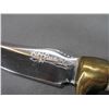 Image 4 : Signed RH Ruana Knife- Special And Rare Brassy Knife- Original Sheath- 4" Blade- 4.5" Handle- Unused