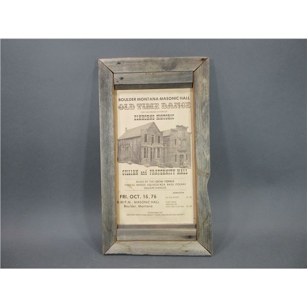 Old Time Dance Poster- Boulder Montana- 24" X 13.5"