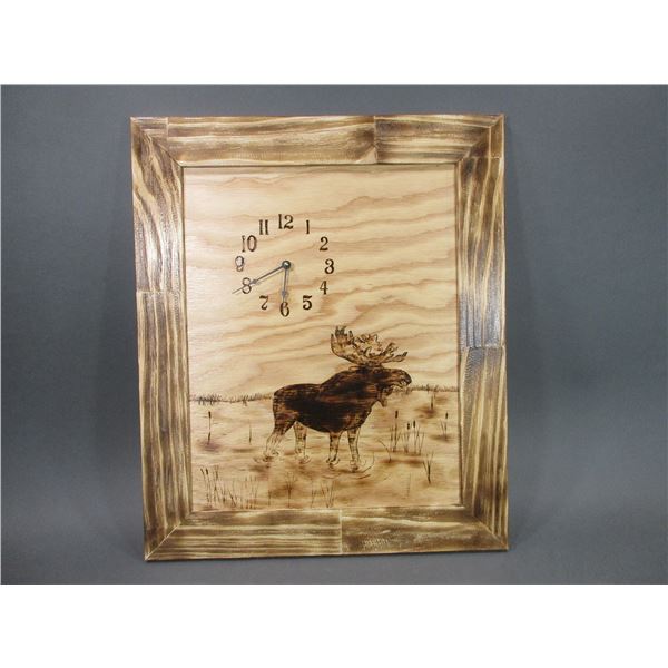 Plywood Moose Clock- 25" X 21"
