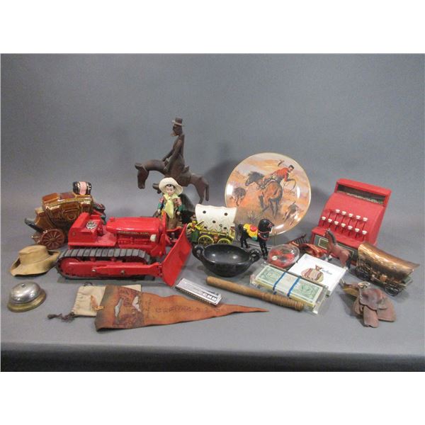 Misc. Box Of Old Toys And Western Memorabilia