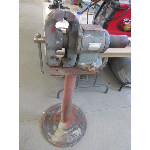 Large Vice On Stand- 41"H