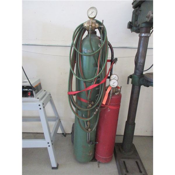 Cutting Torch Set- Airco Gauges- Cart Does Not Go