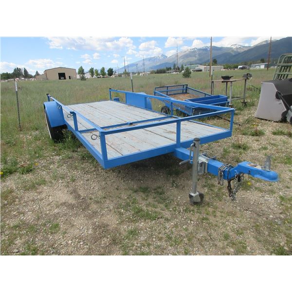 Bumper Pull Flatbed Trailer- 14'4" X 5'4"- 12" Sides- Good Rubber- Good Condition- Good Title