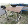 Image 2 : Welding Table On Wheels- Vice- Anvil- 34"H X 34"W X 29"D