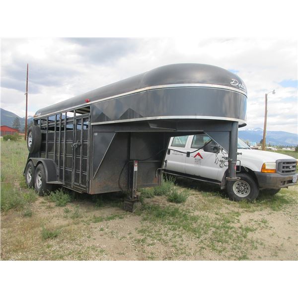 2007 Delta Gooseneck Stock Trailer- 12' X 6'- Decent Rubber- Spare Tire- Mats- Escape Door- Lights W