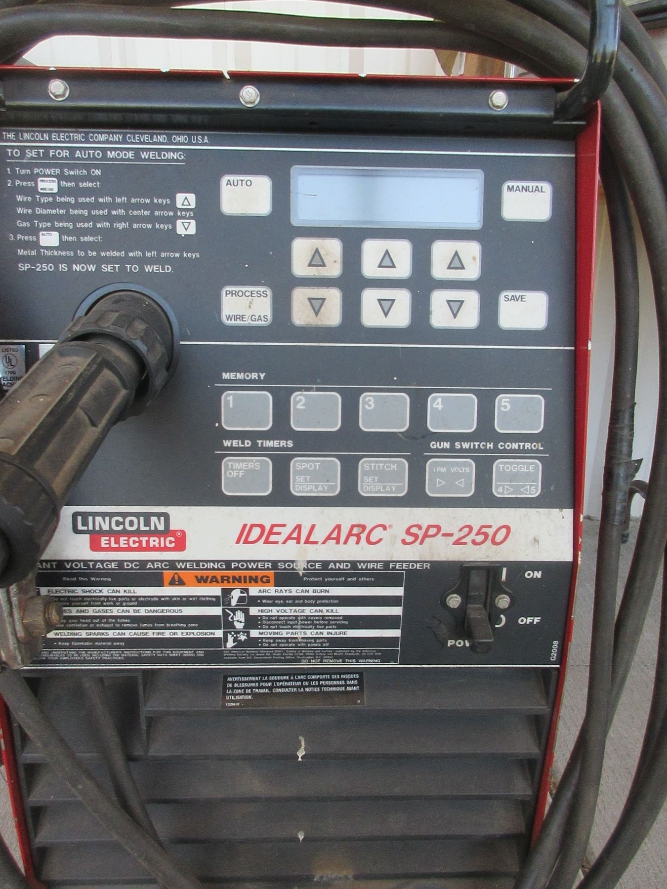 Lincoln Idealarc SP-250 Wire Feed Welder- 240V- Lots Of Welding ...