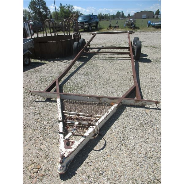 Tandem Axle Bumper Pull Flatbed Trailer- 20' X 6'- No Lights- No Deck- Decent Rubber- Pulls Good