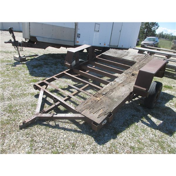 Single Axle Bumper Pull Flatbed Trailer- 10' X 6'- Lights Do Not Work- No Deck- Fair Rubber