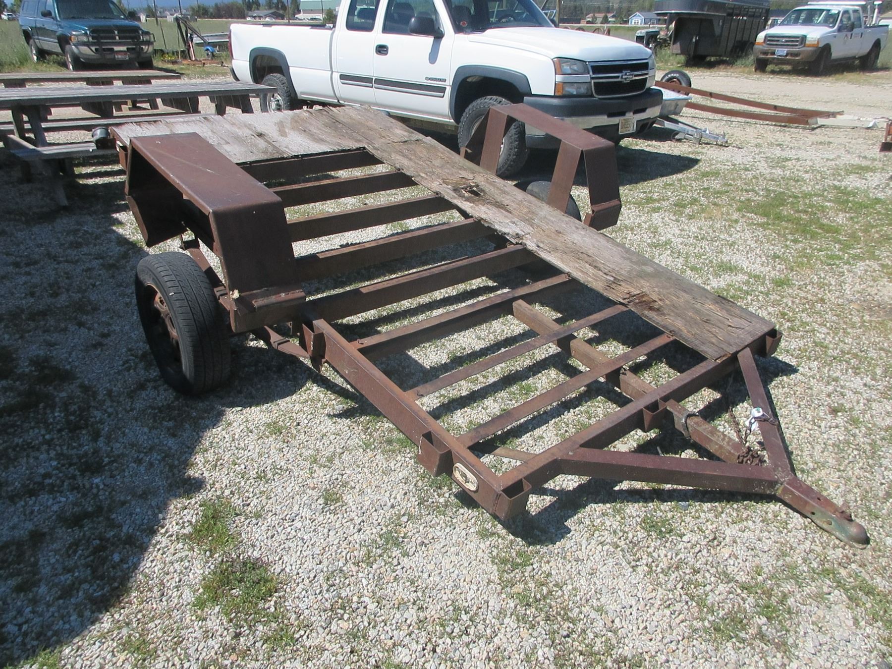 Single Axle Bumper Pull Flatbed Trailer 10' X 6' Lights Do Not Work