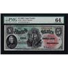 Image 1 : 1869 $5 Rainbow Woodchopper Legal Tender Note Fr.64 PMG Choice Uncirculated 64