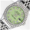 Image 1 : Rolex Ladies Stainless Steel Green Diamond Datejust Wristwatch