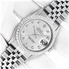 Image 2 : Rolex Men's Stainless Steel Diamond Datejust Wristwatch with Rolex Box