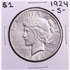 Image 1 : 1924-S $1 Peace Silver Dollar Coin