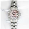 Image 3 : Rolex Ladies Stainless Steel Pink Mother of Pearl Diamond Datejust Wristwatch