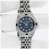 Image 3 : Rolex Ladies Stainless Steel Blue Diamond & Sapphire Datejust Wristwatch