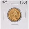 Image 1 : 1861 $5 Liberty Head Half Eagle Gold Coin