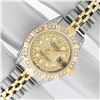 Image 2 : Rolex Ladies Two Tone Champagne Diamond Pyramid Datejust Wristwatch