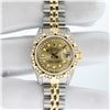 Image 3 : Rolex Ladies Two Tone Champagne Diamond Pyramid Datejust Wristwatch