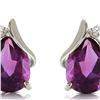 Image 1 : Genuine 3.16 ctw Amethyst & Diamond Earrings 14KT White Gold - REF-45K2V