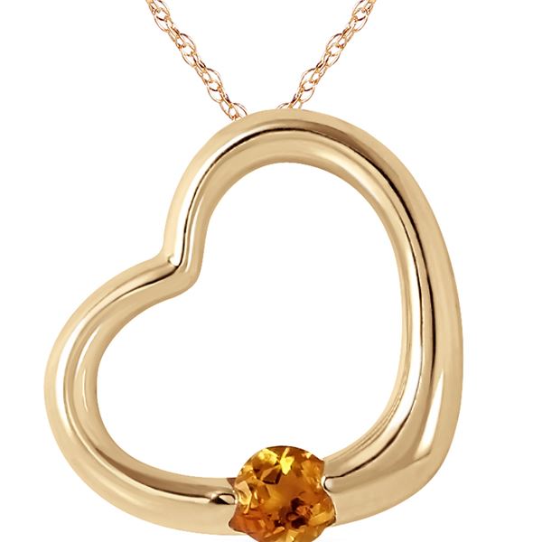 Genuine 0.25 ctw Citrine Necklace 14KT Yellow Gold - REF-29K2V