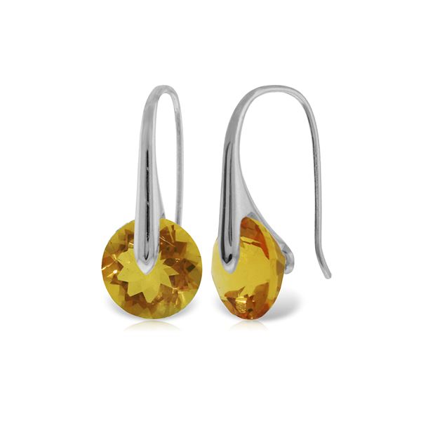 Genuine 11.50 ctw Citrine Earrings 14KT White Gold - REF-74F6Z