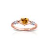 Image 1 : Genuine 0.47 ctw Citrine & Diamond Ring 14KT Rose Gold - REF-27H2X