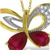 Image 1 : Genuine 4.38 ctw Ruby & Diamond Necklace 14KT Yellow Gold - REF-132H2X