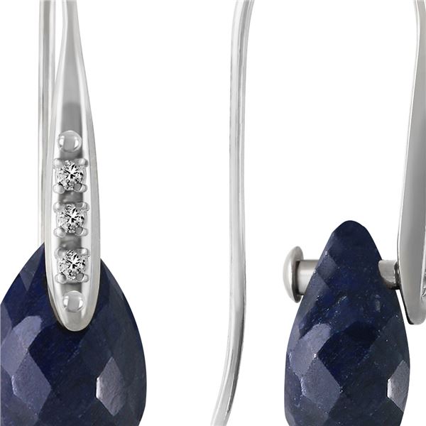 Genuine 8.06 ctw Sapphire & Diamond Earrings 14KT White Gold - REF-60P3H