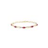 Image 1 : Genuine 4.21 ctw Ruby & Diamond Bracelet 14KT Yellow Gold - REF-94N4R