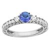 Image 1 : 1.19 CTW Tanzanite & Diamond Ring 14K White Gold - REF-85H5M