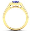 Image 2 : Natural 2.02 CTW Tanzanite & Diamond Ring 14K Yellow Gold - REF-75R9F