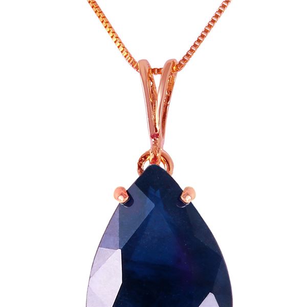 Genuine 4.65 ctw Sapphire Necklace 14KT Rose Gold - REF-44P7H