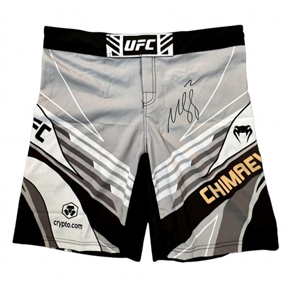 Khamzat Chimaev Signed Gray UFC Trunks (PSA)