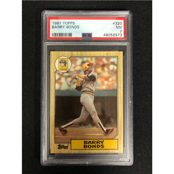 1987 TOPPS NO. 320 BARRY BONDS RC (PSA 7)