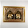 Image 1 : Embroidered/Sequined Dbl Elephant Tapestry (ART-007)