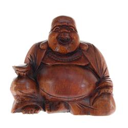 Hand Carved Mahogany Buddha (CLB-342)