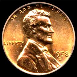 1958D Lincoln Cent Graded Red GEM (COI-3811)