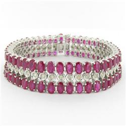 14K Gold 27.81ct Ruby+Diamond Bracelet RETAIL $26500 (JEW-1103)