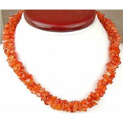 386ct Designer Sparkling Natural Cornelian Necklace 17" RETAIL $39500 (JEW-1159)