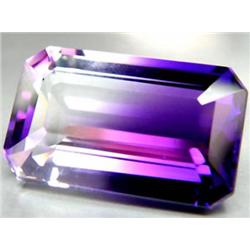 14.50ct. Top Emerald Cut Purple White Ametrine Flawless RETAIL $1400 (GEM-3843)
