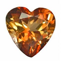 6.98ct RARE  Supreme  Imperial Topaz Heart Untreated VS RETAIL $7500 (GEM-4630)