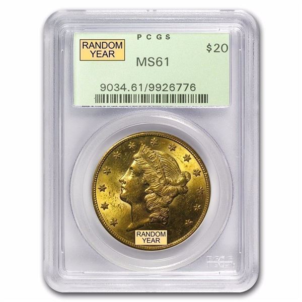 $20 Liberty Gold Double Eagle MS-61 PCGS (1800's S-Mint)