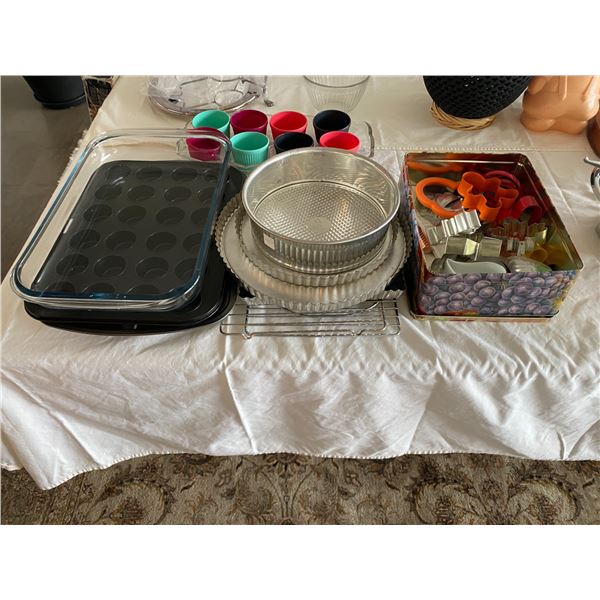 Assortment of Bakeware, Muffin Tins, Cookie Cutters, Cooling Racks & More!