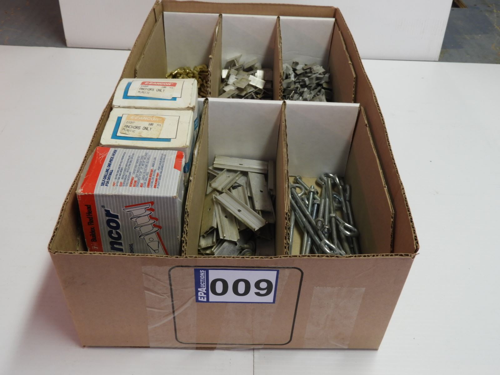 All new anchors and fasteners with parts boxes