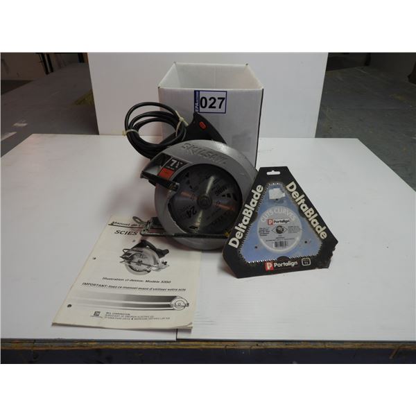 Skill brand skill saw (7 1/4") and new delta blade (unused)