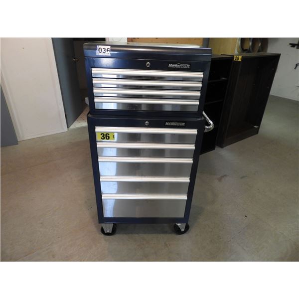 Mastercraft 9 drawer upper and lower cabinet toolbox - like new