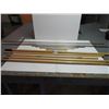 Image 1 : (8) Assorted piano hinges - (3) 72", and (5) 13"-34" and (5) broom handles (3 new & 2 used)