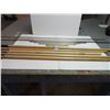 Image 4 : (8) Assorted piano hinges - (3) 72", and (5) 13"-34" and (5) broom handles (3 new & 2 used)