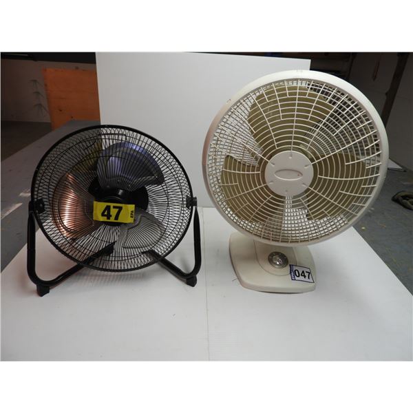 (2) Oscillating fans (working) - 16"and 18" - black fan like new