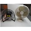 Image 1 : (2) Oscillating fans (working) - 16"and 18" - black fan like new